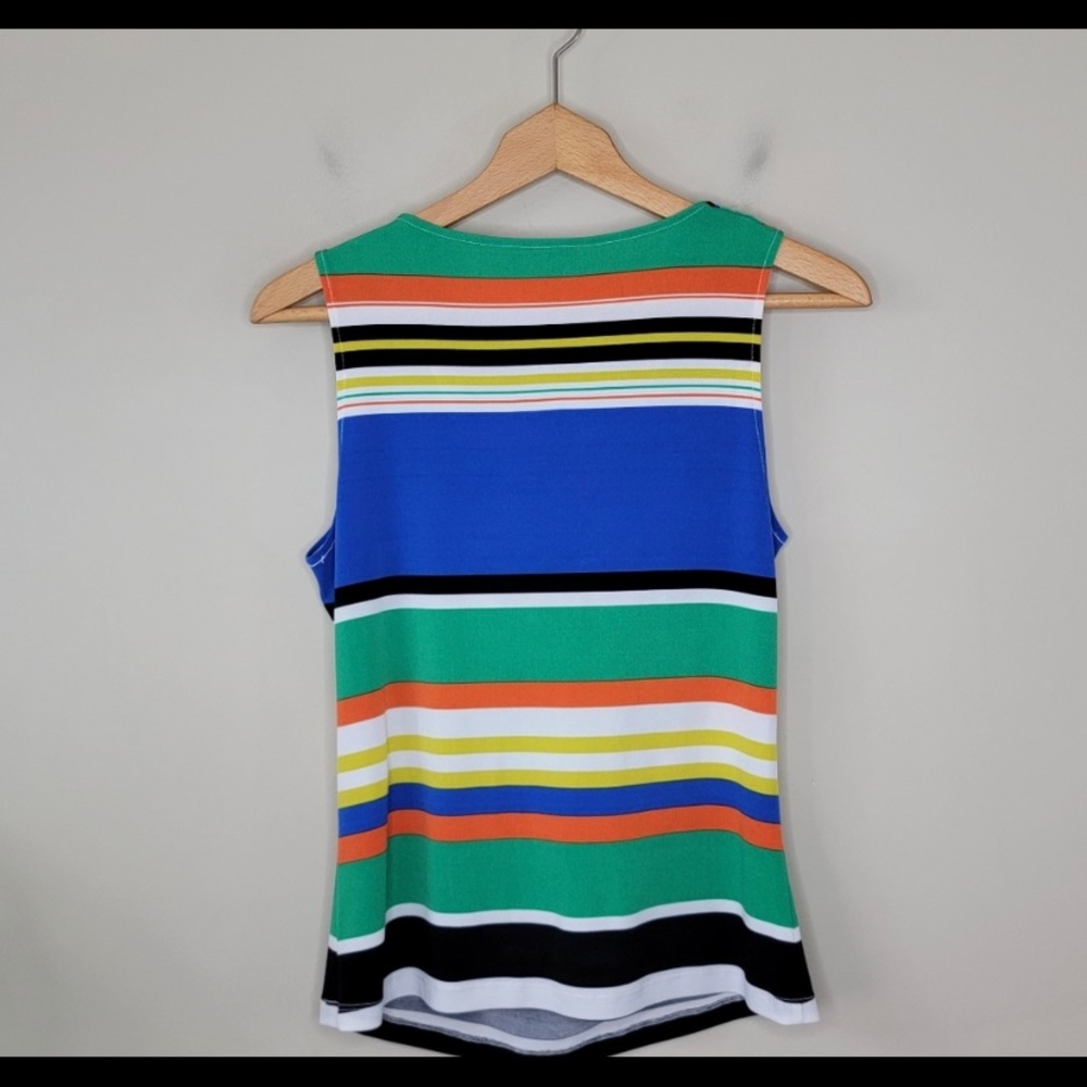 CALVIN KLEIN Striped Drape Neck Tank Top - Picture 9 of 9